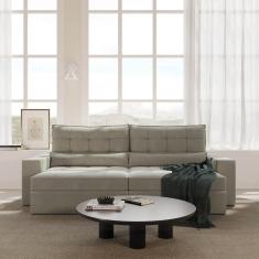 Sofá Retrátil e Reclinável 4 Lugares 280cm Embaúba Extra Cabecasa Madeiramadeira Cinza Claro Fosco