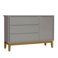 Cômoda Infantil New Classic Cinza com Pés Madeira – Reller