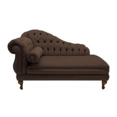 Recamier Divã Namoradeira Larissa 150cm Suede Marrom - LM DECOR