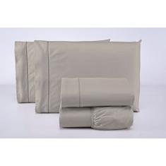 Lençol Avulso King Size 200 Fios Com Elástico 100% Algodão (Bege)