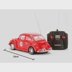 Carrinho Brinquedo Fusquinha De Controle Remoto Infantil Acende Farol 