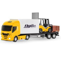 Caminhão Carreta Iveco C/empilhadeira Agille - Usual - Usual Brinquedo