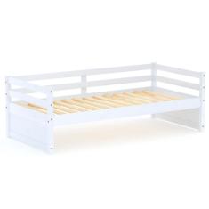 Cama Solteiro Eco Madeira Maciça Branco Mobilistore