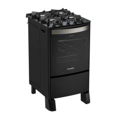 Fogão A Gás 4 Bocas Automático Esmeralda Glass Preto Mesa De Vidro - Esmaltec