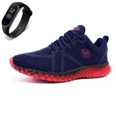 Tenis Masculino Academia Esporte Treino Caminhada Conforto Dia a Dia + Relógio-Masculino