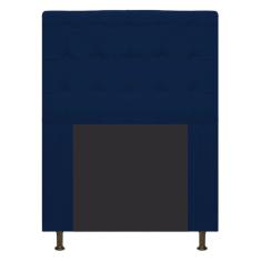 Cabeceira Estofada Dama 90 Cm Solteiro Suede Azul Marinho