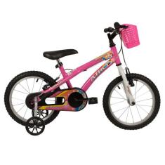 Bicicleta Athor Baby Aro 16 Com Rodinhas E Cestinha - Rosa