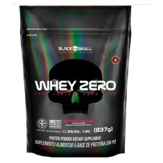Whey Zero Black Skull Refil 837g Morango (Whey Protein Isolado)