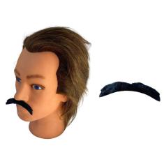 Bigode Falso Preto De Pelúcia Repicado Na Ponta - Kit 3 Un