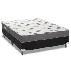 Cama Box Casal: Colchão Espuma D33 Ortobom Light + Base CRC Courano Black(138x188)