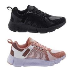 Kit 2 Tênis Feminino Esportivo Max Academia Caminhada Leve-Feminino