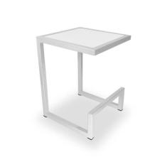 Banqueta Banco Baixo Rochester Cozinha Área Gourmet Branco e Branco - 