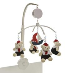 Móbile Musical Ursinho Marinheiro Berço Quarto Bebê Menino - Potinho d