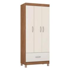 Guarda Roupa Solteiro Ambiente Prince Amêndola Touch Off White  Demóbi