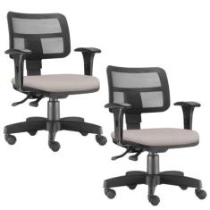 Kit 02 Cadeiras Giratória Zip L02 Executiva Ergonômica Escritório Linh
