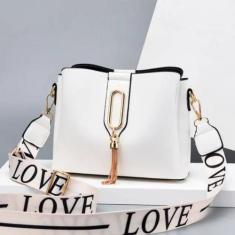 Bolsa Couro Pu Resistente Luxuosa Oferta Passeio Balada - Alwy, Branco