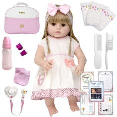 Boneca Bebe Reborn Laura 52cm Cabelo Loiro com 20 Acessórios - Cegonha