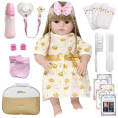 Boneca Reborn Silicone Bebê Realista Menina Loira - Cegonha Reborn Dol