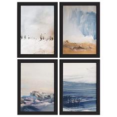Quadros Abstratos Moldura Preta 33x43cm 4un