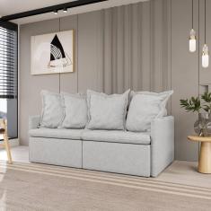 Sofá Retrátil e Reclinável 3 Lugares 200cm Dália Cabecasa Madeiramadeira Mescla Prata