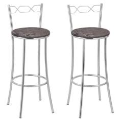 Kit 2 Banquetas Cromadas BC51-A B206 - TRE PARONI