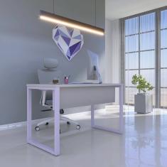 Mesa para Escritório Industrial 90cm Pe25 Cinza/Lilás