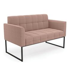 Sofá Namoradeira 2 Lugares Industrial Preto Elisa Bouclê D03 - D`rossi Cor Rose