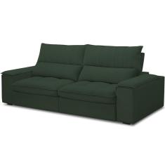 Sofá Retrátil Reclinável Para Sala De Estar Living 250cm Nápoles F04 Veludo Verde - Lyam Decor