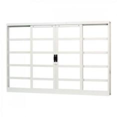 Janela de Aço de Correr 120x200cm 4 Folhas com Vidro Liso Minas Sul MG