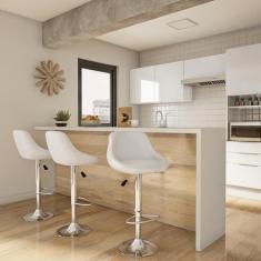 Banqueta Giratória Terracina Branca - Mobly