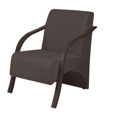 Poltrona Vênus 1 Lugar Braço Madeira DSalla Suede - D Salla, Marrom