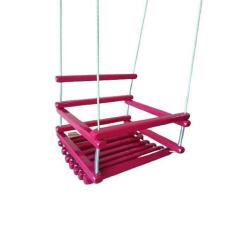 Balanço Gangorra Infantil Madeira 50X40 Rosa Suporta 100Kg - Shoppingn