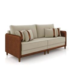 Sofá 2 Lugares Living 172cm Pé Madeira Valença Marrom/Veludo K01 - D'R