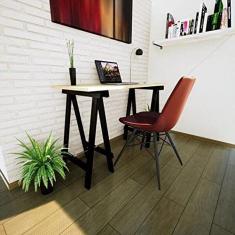 Escrivaninha Cavalete Madeira Maciça Madersilva Preto/natural