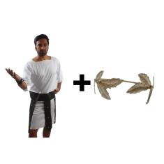 Fantasia Completa Grego Romano Coroa Nero Luxo Masculino Adulto Cosplay Soldado Guerreiro Festa Carnaval