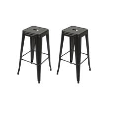 Kit - 2 X Banquetas Altas Iron Tolix - Industrial - Vintage - Preto