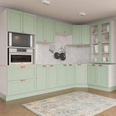 Cozinha Modulada 9 Peças sem Tampo 4 Aéreos 4 Balcões e Torre Quente Arizona CabeCasa MadeiraMadeira Branco/Menta