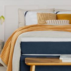 Colchão Viúva Guldi Firme Mola Ensacada (25x128x188) Branco e Azul