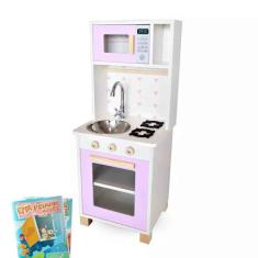 Mini Cozinha Infantil com Pia Fogão e Microondas - Eita Casa Perfeita,