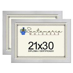 Kit 2 Molduras Porta Diploma Certificado A4 21x30 Branco