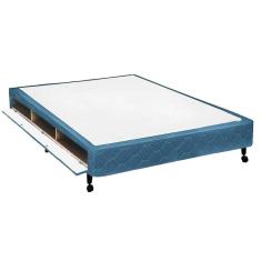 Cama Box Closet Casal  Poli Tecido Blue (138x188x27) - Castor
