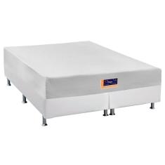  Cama Box Queen: Colchão Espuma Castor Vitagel HR Visco Gel + Base CRC Courano White(158x198)