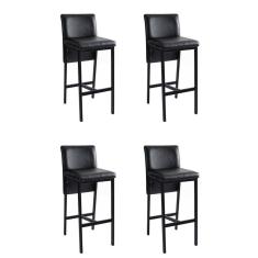 Conjunto 04 Banquetas Alta Nápoles Preto