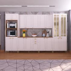Cozinha Modulada Completa 6 Peças 18 Portas 2 Gavetas Paris Branco