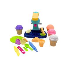 Dony Toys Conjunto de Massinha Modelar Sorveteria 14 Peças de Argila para Brincar