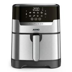 Fritadeira sem Óleo e Grill Arno Airfryer & Grill Expert Digital 4,2L UFE2, 1420W, Inox e Preta, 8 Programas, 2 em 1 para Fritar e Grelhar, 220V