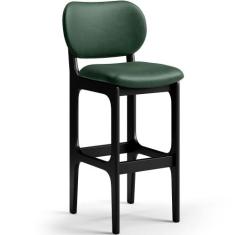 Banqueta Alta Bar Cozinha Sala Jantar Fixa Betta L02 Preto Facto Verde