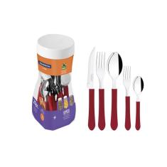 Faqueiro Inox 20 Peças Leme Vermelho