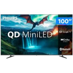 Smart TV 100" Philips 4K UHD QD-Mini LED 100MLED800/FG 120Hz Android Q