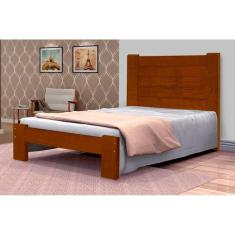 Cama de Solteiro Malbec de Madeira Maciça Angelim Pedra/Tauari